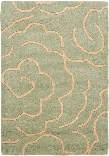 Vista 2 de SAFAVIEH Soho Collection SOH812B - Alfombra decorativa suave de lana y viscosa de 2 x 3 pies, hecha a mano, color azul claro y marfil