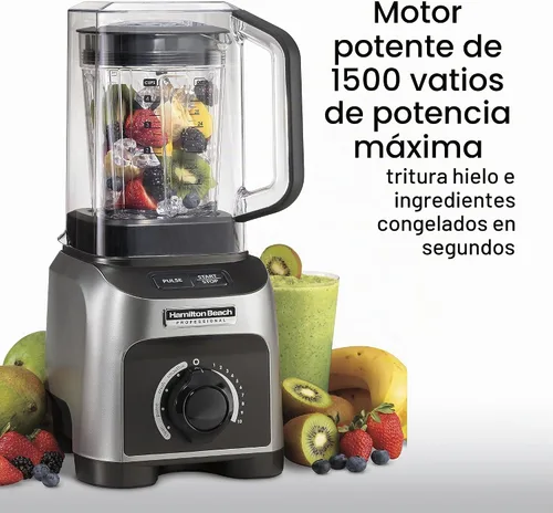 Vista 3 de Hamilton Beach (58870) Licuadora profesional, silenciosa, de 1500 watts, con protección externa, de 32 onzas, sin BPA, con 4 programas
