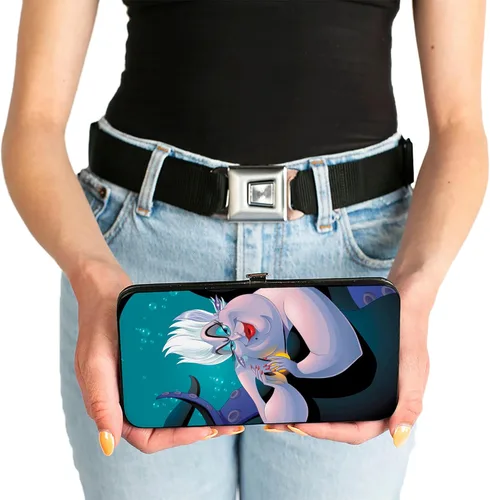 Vista 3 de Buckle-Down Billetera con bisagra para mujer-Sirenita Ursula