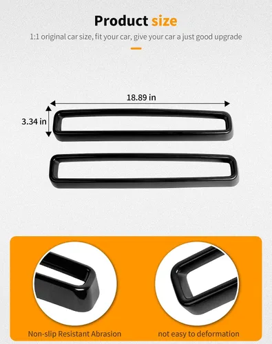 Vista 4 de Hoolcar Front Grille Radiator Grille Insert Cover Grillwork Trim Compatible with Dodge Challenger 2015-2025+, Exterior Accessories, Black, 2pcs Negro