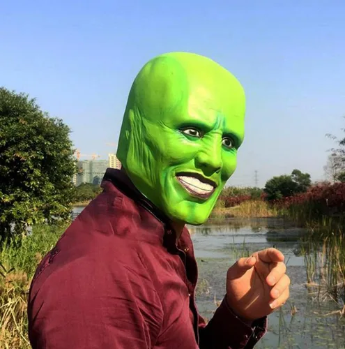 Vista 2 de Máscaras verdes novedosas de látex para disfraz de fiesta de disfraces de Halloween