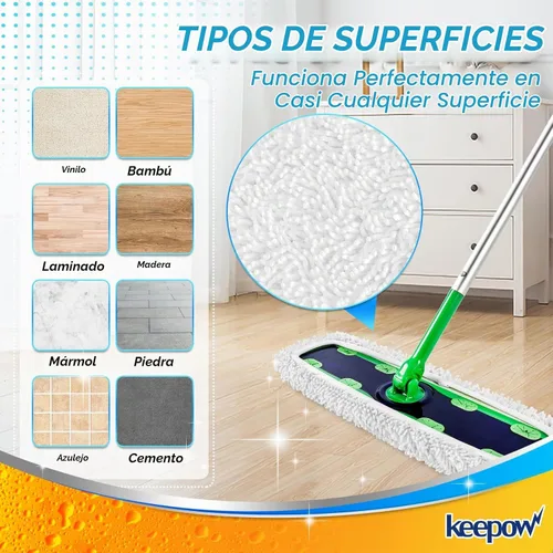 Vista 5 de KEEPOW Recambios húmedos reutilizables XL compatibles con Swiffer Sweeper