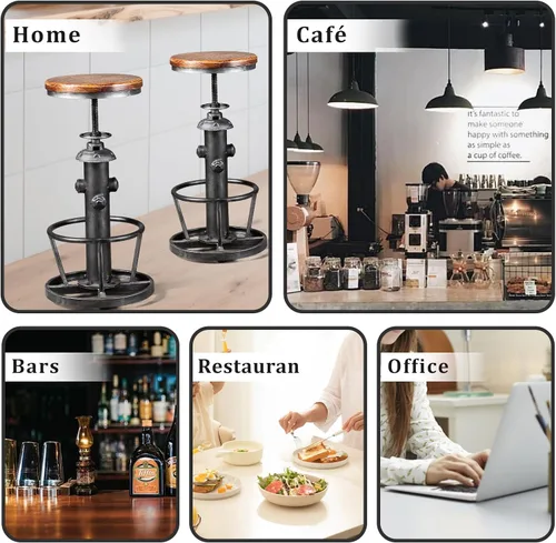 Vista 8 de Juego de 2, 26-30 pulgadas, diseño de boca de incendios con diseño de boca de incendios ajustable giratoria, estilo americano, estilo steampunk