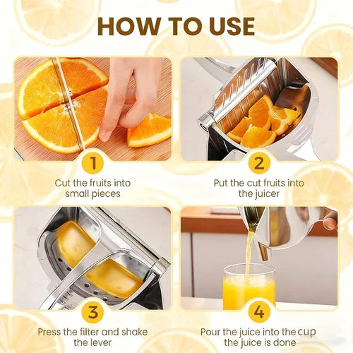 Vista 5 de Exprimidor de mano - Exprimidor manual de aluminio, exprimidor de mano grande, extractor de jugo de frutas resistente para limón, naranja, lima, 1