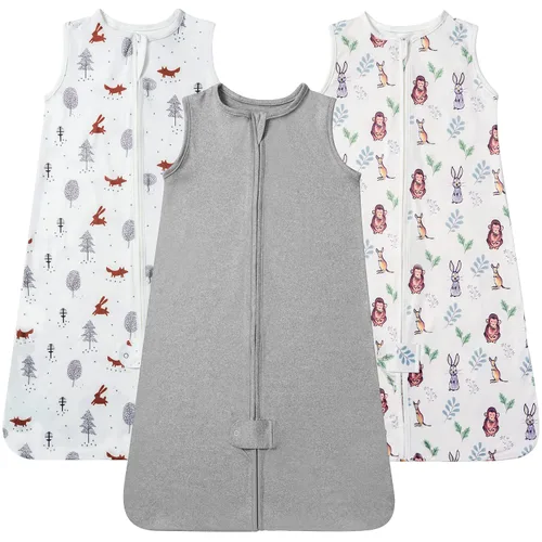 Vista 40 de TotAha - Saco de dormir para bebé de 0 a 3 meses, paquete de 3 unidades, ligero, súper suave y seguro, manta vestible para bebé, bolsa de dormir