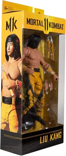 Vista 8 de McFarlane Toys Mortal Kombat Liu Kang (Fighting Abbot) Figura de acción de 7 pulgadas con accesorios