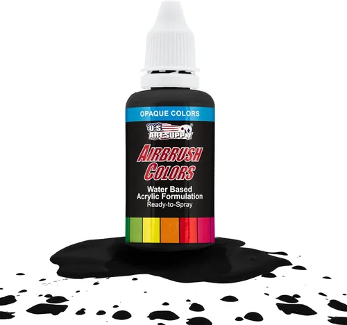 Vista 9 de U.S. Art Supply Pintura acrílica opaca para aerógrafo color azul aguamarina, botella de 1 onza, colores a base de agua no tóxicos de grado