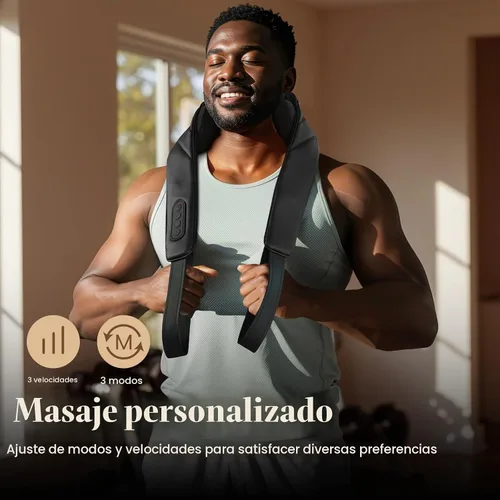 Vista 8 de CuPiLo Masajeador de cuello inalámbrico con calor, apto para la FSA HSA Store 4D, masajeador de cuello para aliviar el dolor de tejido profundo Negro