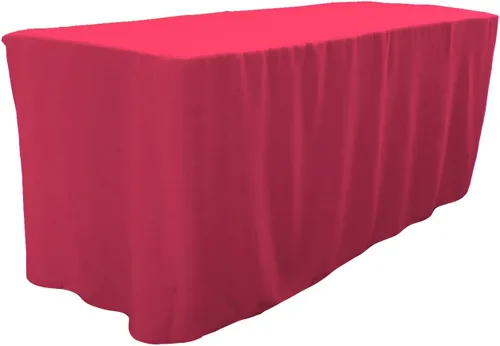 Vista 5 de LA Linen Mantel ajustable de popelina de poliéster, 96.2 in de largo x 30.0 in de ancho x 76.2