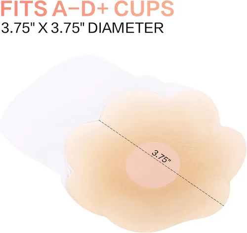 Vista 5 de Lineexem Nipple Covers for Women Breast Lift, Sticky Push up Strapless Reusable Silicone Tape Bra