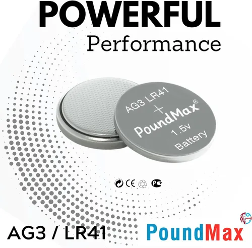 Vista 5 de PoundMax AG3 LR41 Baterías 1.5v Batería alcalina de botón - 10