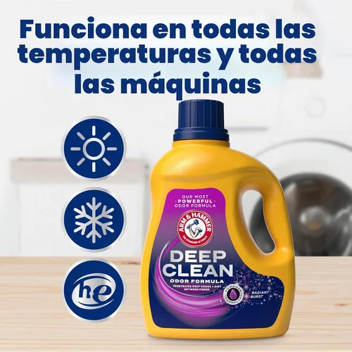 Vista 9 de ARM & HAMMER Detergente líquido para ropa con fórmula de olor Deep Clean