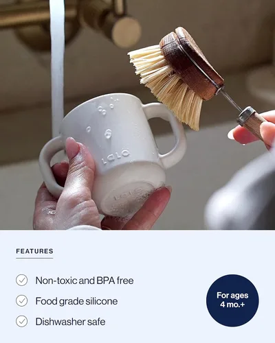 Vista 3 de Lalo Little Cup, Vaso con Pajita de Silicona No Tóxica con Asas - Vaso Entrenador para Bebés y Niños Pequeños - Sistema de Entrenamiento de Mini