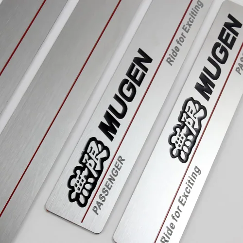 Vista 2 de W-POWER JDM Mugen - Protector de paso para umbral de puerta, protector de peldaños de acero inoxidable compatible con Honda Civic 2006-2011