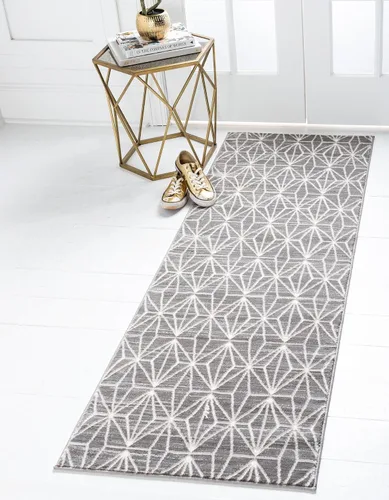 Vista 18 de Unique Loom Uptown Collection by Jill Zarin Collection - Alfombra geométrica moderna azul (1' 8 x 1' 8)