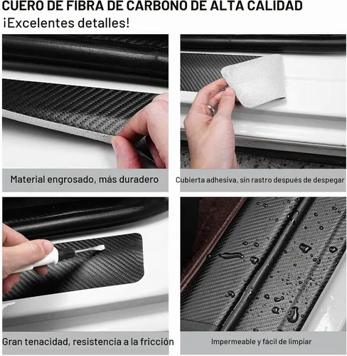 Vista 4 de YOSRTER 5 calcomanías protectoras para umbral de puerta, accesorios para Toyota, Tacoma 4Runner, Tundra, TRD Rav4, Highlander, protector de umbral