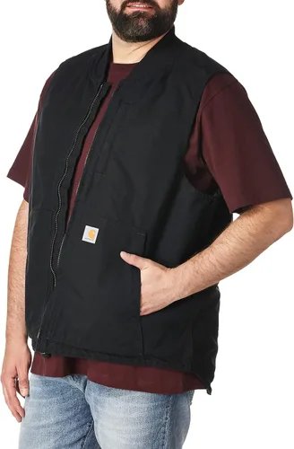 Vista 2 de Carhartt Chaleco de trabajo con aislamiento de pato lavado oscuro para hombre