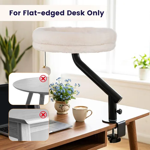 Vista 9 de PETSITE Cama de escritorio para gatos, cama giratoria de 360° para Blanco