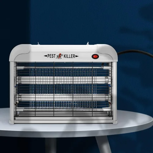 Vista 4 de Exterminador eléctrico de insectos para interiores, 2800 V potente asesino de insectos voladores con atracción de luz azul de 20 W, máquina de 2800