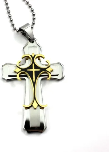 Vista 7 de 1pc Gold- Cool Punk Cruz Colgante Collar Suéter Cuello de metal Cadena Accesorios Regalo