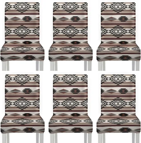 Vista 59 de Rnyleeg Juego de 1 fundas para sillas étnicas para sala de estar, sin brazos, estampado tribal azteca, elásticas, fundas protectoras para sillas