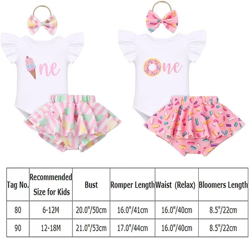 Vista 7 de IMEKIS Traje de 1er cumpleaños para bebé niña con estampado de girasol y durazno + pantalones cortos con volantes + diadema para sesión de fotos
