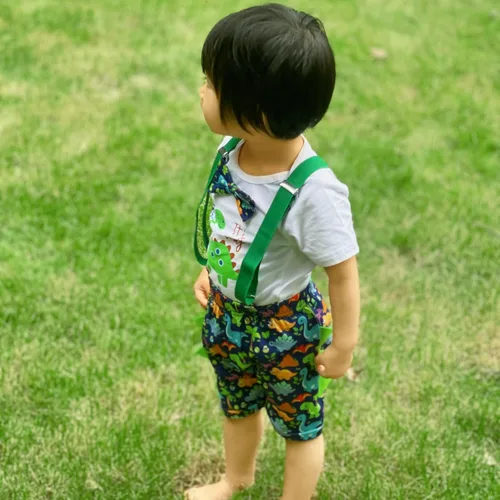 Vista 6 de Ropa divertida para el primer cumpleaños para bebé, ropa para bebé, con corbatín, mameluco, pantalones, conjunto de tirantes, trajes de pastel
