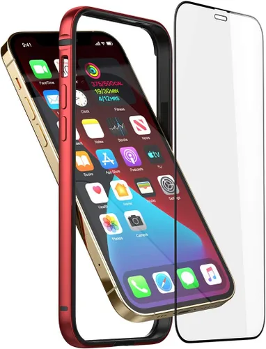 Vista 11 de Funda delgada de metal compatible con iPhone 12 12 Pro, funda de parachoques de metal con interior de TPU suave [sin interferencia de señal] Negro