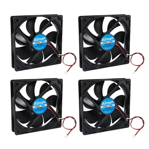 Vista 8 de Alinan 4pcs 4.724x4.724x0.984 in 5V Ventilador USB 2000RPM 66.3CFM 31.5dBA Computadora y Electrónica Ventilador de Refrigeración