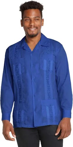 Vista 11 de 9 Crowns Essentials Guayabera - Camisa con botones para hombre