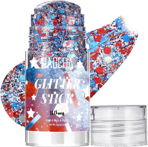 Vista 27 de DAGEDA - Barra de maquillaje con purpurina para el cuerpo de sirena, para el cabello brillante