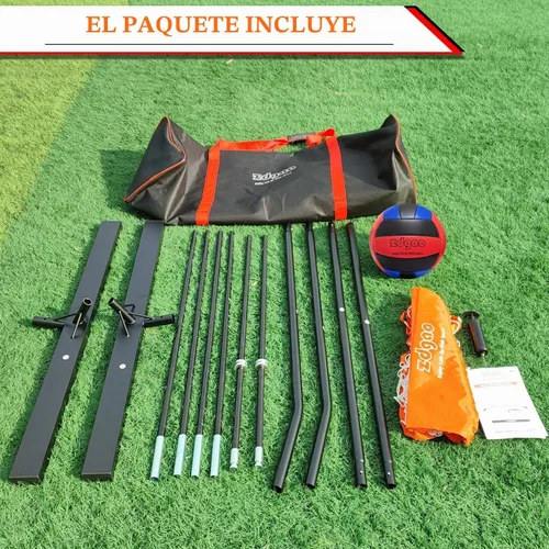 Vista 5 de Zdgao Red de voleibol portátil de 12 pies/18 pies con sistema de postes