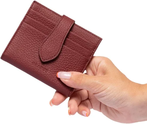 Vista 24 de Grande -3803 Cartera unisex, Azul (Iced Blue), Cartera delgada de cuero con cierre a presión pequeño