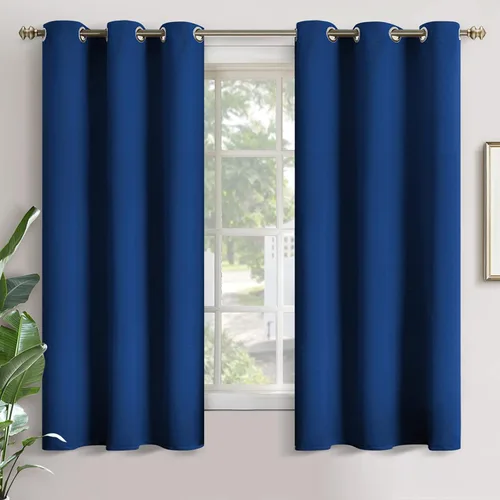 Vista 124 de YoungsTex - Cortinas blackout cortas, aislamiento térmico, ojales, oscurecen la habitación, privacidad, para cámper, sótano, cocina y baño, 2 Gris