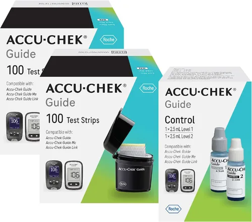 Vista 9 de Accu-Chek Guide Tiras de prueba de glucosa para prueba de azúcar en sangre en diabéticos (paquete de 25)