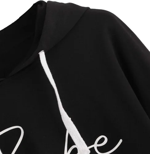 Vista 3 de SweatyRocks Sudadera casual de manga larga con capucha y cordón para mujer