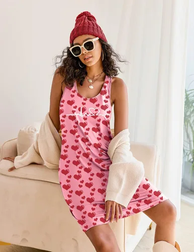 Vista 2 de Avidlove Camisón sin mangas para mujer, camiseta de dormir con espalda cruzada, sin mangas, ropa de dormir
