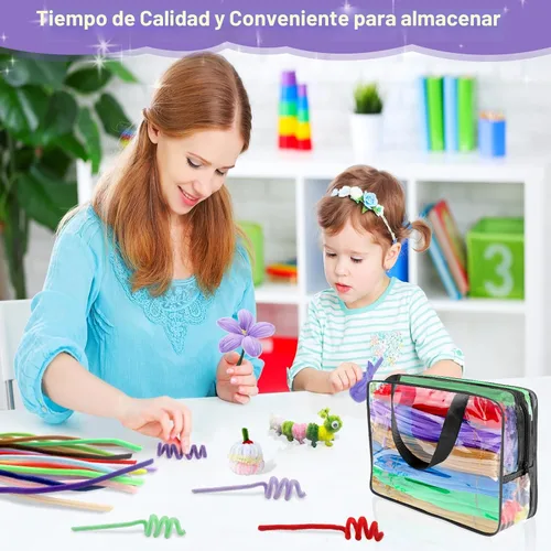 Vista 6 de 1000 piezas de limpiadores de tuberías para manualidades, kit de 18 colores surtidos