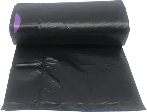 Vista 3 de Bolsas de basura negras con cordón de 5 galones, bolsa de basura pequeña 100 unidades Bolsas de plástico de los trazadores de líneas del bote