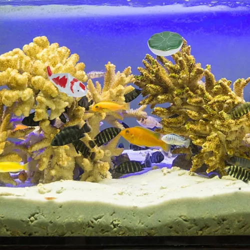 Vista 9 de BESPORTBLE Figuras de peces de porcelana, flotadores de pecera, estatua de pez de cerámica, decoración de bolas, decoración de acuario, criatura