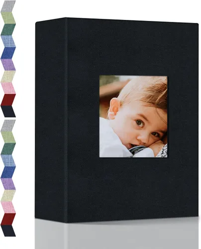 Vista 27 de popotop - Álbum de fotos 4x6 con 100 fotos, libros de fotos con 100 bolsillos verticales, cubierta de lino, álbumes para fotos familiares, de boda