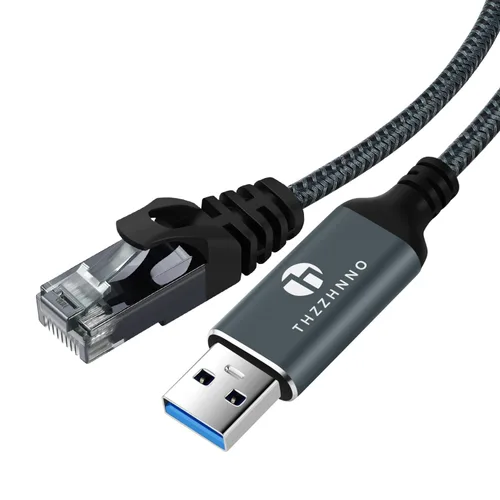 Vista 7 de Cable USB a Ethernet de 3.3 pies, Cable USB 3.0 A a RJ45 macho conectado directamente a la red LAN Gigabit, compatible con laptop, PC, MacBook