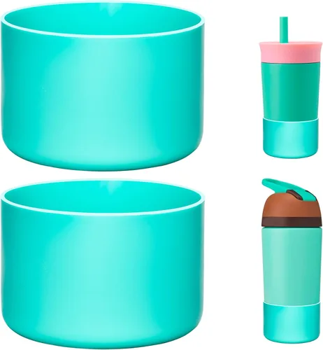 Vista 10 de 2 Pack Silicone Boot Protector Compatible with Owala 24/40oz Travel Tumbler, 12oz Insulation & 14oz Flip Water Bottle Fits 2.75-2.85" Base