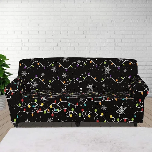 Vista 53 de Boatee Fundas de sofá de 1 pieza con diseño de copo de nieve azul, fundas elásticas para sofá, 1 cojín, protección de muebles, decoración para sala