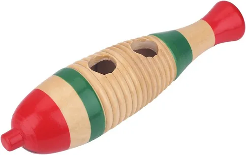 Vista 6 de Bnineteenteam Instrumento de percusión Guiro de madera en forma de pez con raspador