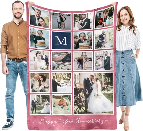 Vista 14 de Regalos para mujeres/hombres, manta personalizada de cumpleaños con imagen, mantas personalizadas con fotos, día de San Valentín, Navidad, regalos