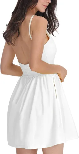 Vista 2 de FANCYINN - Mini vestido con tirantes delgados para mujer, vestido informal y sexi con estampado floral