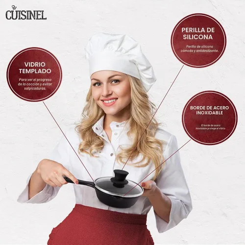Vista 4 de Cuisinel Tapa de cristal – 6 pulgadas – Compatible con Lodge – Funda de repuesto templada totalmente montada – Apto para horno para sartenes – Para