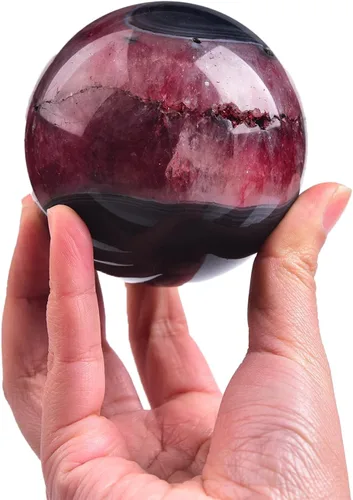 Vista 90 de JIC Gem Piedra Natural de Jaspe Africano Cristal de Curación Esfera Adivinación Bola de Piedra Preciosa, Feng Shui Reiki Aura Decoración