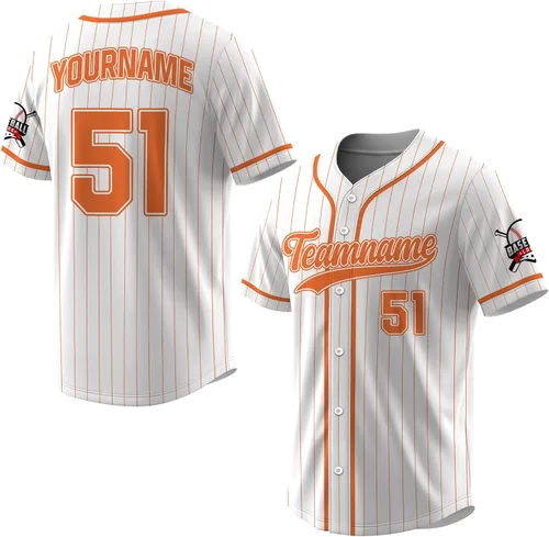 Vista 9 de Camiseta de béisbol a rayas personalizadas con logotipo de número de nombre para hombres, mujeres, jóvenes, niños, camiseta de uniforme